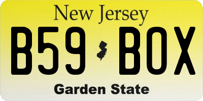 NJ license plate B59BOX