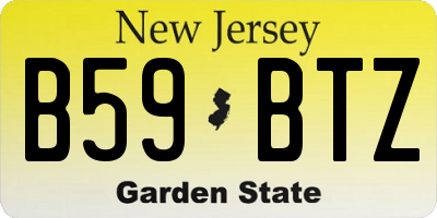 NJ license plate B59BTZ
