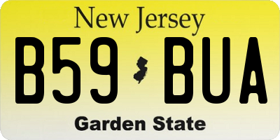 NJ license plate B59BUA