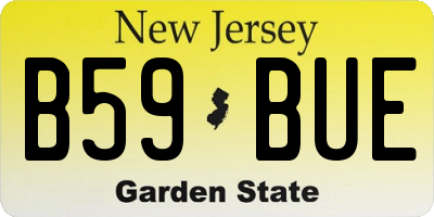 NJ license plate B59BUE