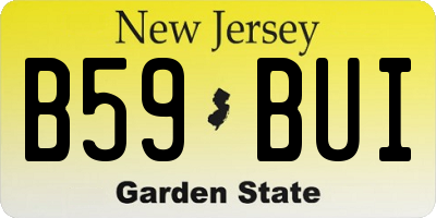 NJ license plate B59BUI