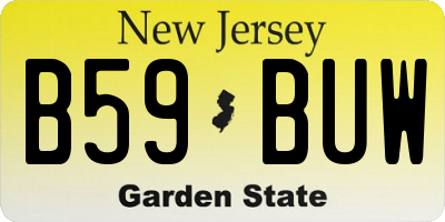 NJ license plate B59BUW