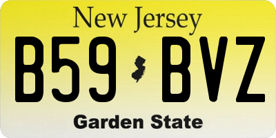 NJ license plate B59BVZ