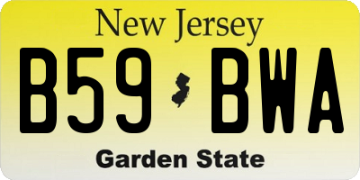 NJ license plate B59BWA