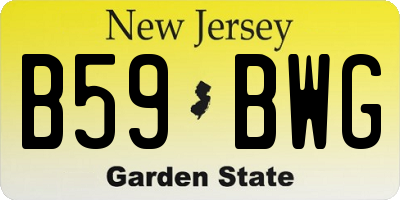 NJ license plate B59BWG