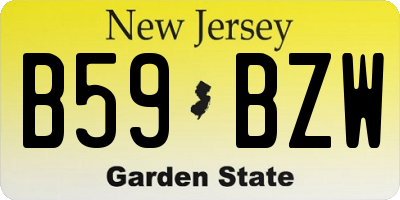 NJ license plate B59BZW