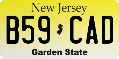 NJ license plate B59CAD