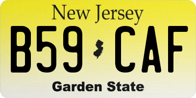 NJ license plate B59CAF