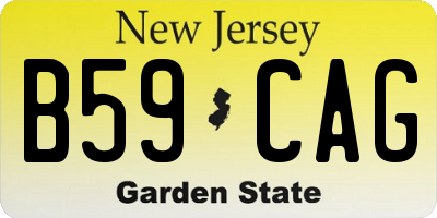 NJ license plate B59CAG