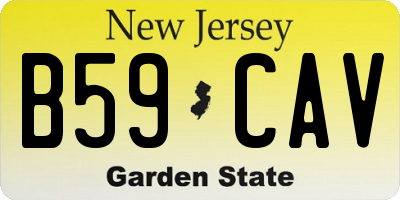 NJ license plate B59CAV