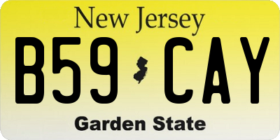 NJ license plate B59CAY