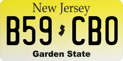 NJ license plate B59CBO