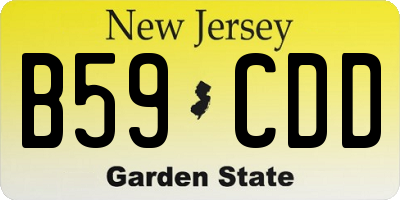 NJ license plate B59CDD