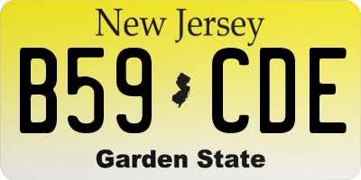 NJ license plate B59CDE