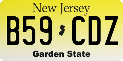 NJ license plate B59CDZ