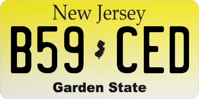 NJ license plate B59CED