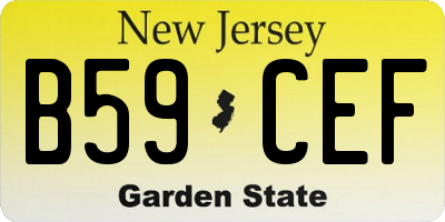 NJ license plate B59CEF