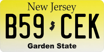 NJ license plate B59CEK