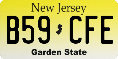 NJ license plate B59CFE