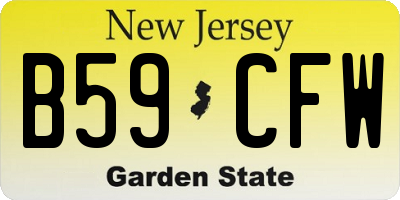 NJ license plate B59CFW