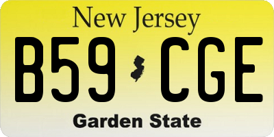 NJ license plate B59CGE