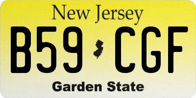 NJ license plate B59CGF