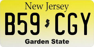 NJ license plate B59CGY