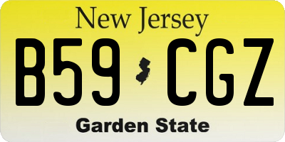 NJ license plate B59CGZ