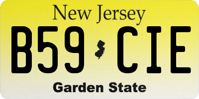 NJ license plate B59CIE