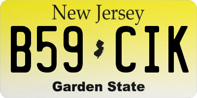 NJ license plate B59CIK