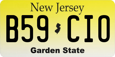 NJ license plate B59CIO