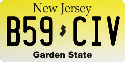 NJ license plate B59CIV