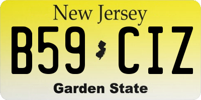 NJ license plate B59CIZ