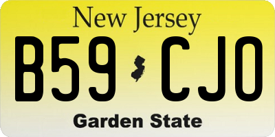NJ license plate B59CJO