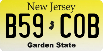 NJ license plate B59COB