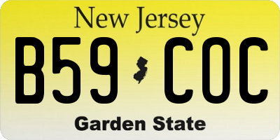 NJ license plate B59COC