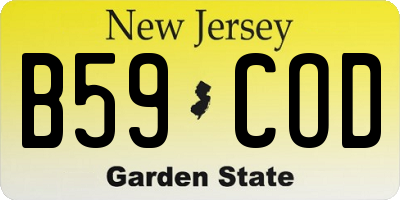 NJ license plate B59COD