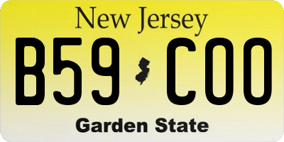 NJ license plate B59COO