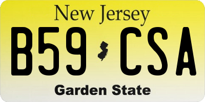 NJ license plate B59CSA