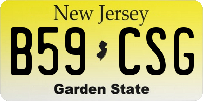 NJ license plate B59CSG
