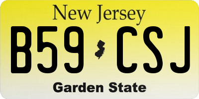 NJ license plate B59CSJ