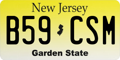 NJ license plate B59CSM