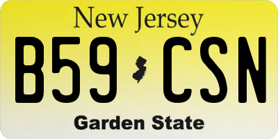 NJ license plate B59CSN