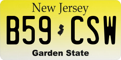 NJ license plate B59CSW