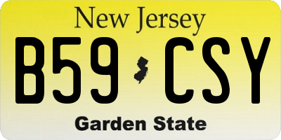NJ license plate B59CSY