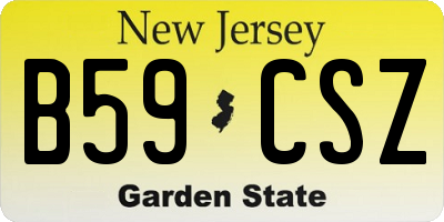 NJ license plate B59CSZ