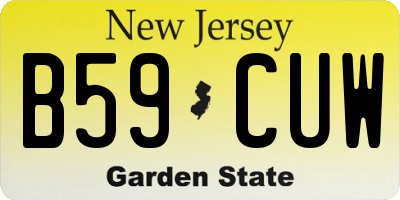 NJ license plate B59CUW