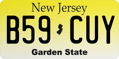 NJ license plate B59CUY