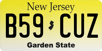 NJ license plate B59CUZ