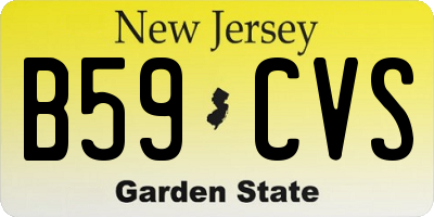 NJ license plate B59CVS
